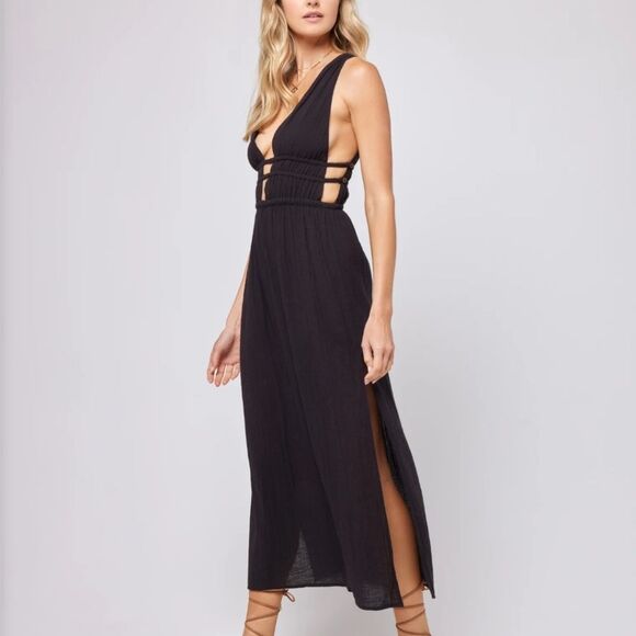 L*space Kira Cotton Coverup Maxi Cutout Dress in Sky Blue - Picture 8 of 12